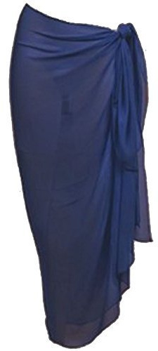 World of Shawls 100 % bomull enkel sarong, marinblå, en storlek