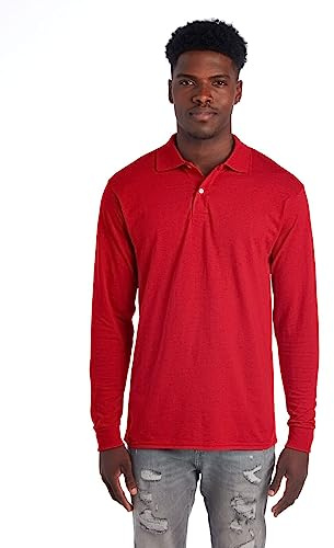 Jerzees Men's Spot Shield Long Sleeve Polo Sport Shirt Polo Shirt (Pack of 1)