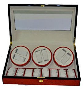 Watch winder con 3 rotori per 6 orologi in movimento + 8 supporti orologi a riposo