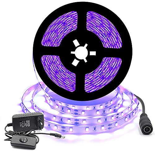 Arotelicht 5M Set Striscia di luci LED UV 300LEDs SMD2835 IP20 interior con fuente di alimentatore 12V Striscia Viola lilla Black Light decorazione per Feste Bar DJ Club KTV Discoteca