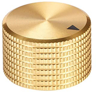 sourcing map Alu Knopf Lautstärkeregler Potentiometer Drehknopf 25mmx15mm Golden | Drehknopf