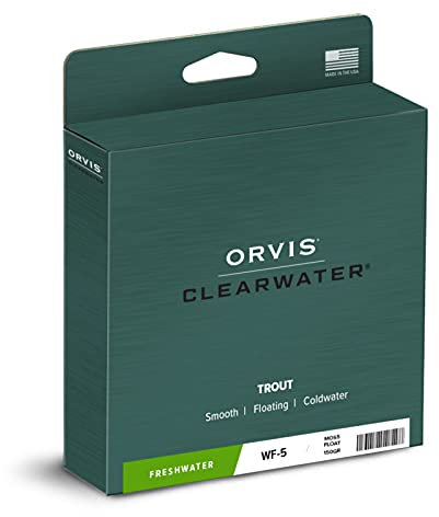 Orvis Clearwater Fliegenschnur – vielseitige 20 m Gewicht nach vorne 3–9 WT Fliegenfischschnur mit geschweißter Schlaufe, Multifilamentkern, Moos – 5