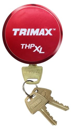 Trimax, (THPXLALRD), Red, Solid Aluminum Hockey Puck Internal Shackle Lock, Universal Fit
