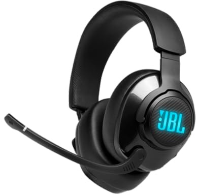 JBL Quantum 400 Wired Over-Ear Gaming Headset with Microphone and RGB, Multi-Platform Compatible, Black (Renewed)