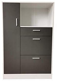 HTI-Line Küchenschrank Kombi L Blanca Küchenbuffet Mehrzweckschrank Mikrowellenschrank Weiß, Grau