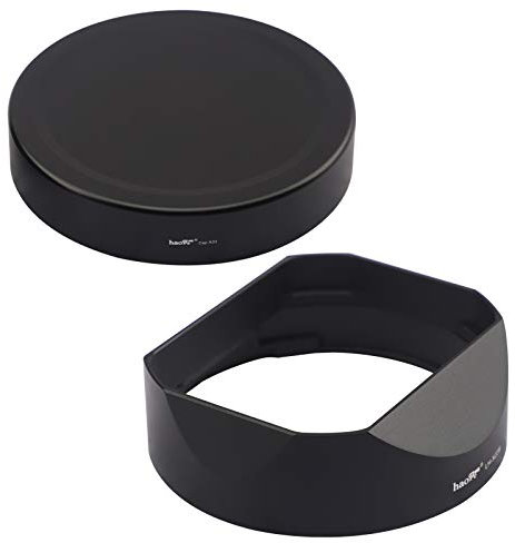 Haoge LH-X23B Gegenlichtblende aus Metall für Fujifilm Fuji Fujinon XF 23 mm F1.4 R, XF 56 mm F1.2 R und XF 56 mm F1.2 R APD Objektiv ersetzt Fuji LH-XF23 Objektivschirm mit Metallkappe Kit
