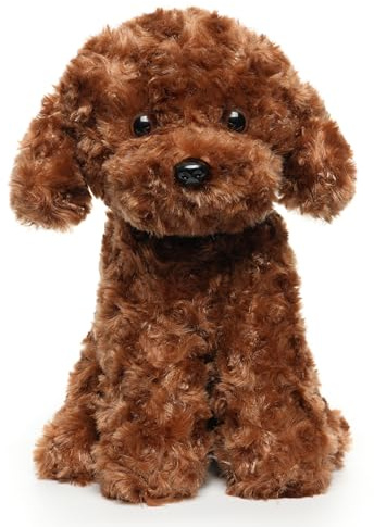 Plüschhund Kuscheltier Braun – Realistische Stofftier Hundewelpe, Weiches Kuscheltier Hund 32 cm, Geschenk für Kinder & Erwachsene