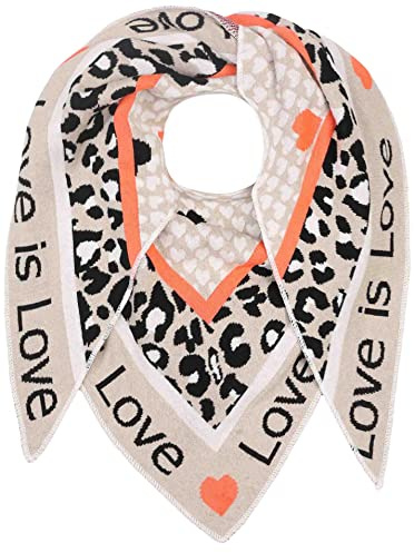 Zwillingsherz Écharpe triangulaire Love is Love Stola en laine pour femme fille garçon enfant – Coton de qualité supérieure avec motif léopard et cœur – Écharpe pour femme pour l'été, l'automne et