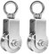 GothicBride 2 Pack 34 mm Umlenkrolle mit Kugellager, 250 kg Tragende Umlenkrolle Stahlseil, Edelstahl Umlenkrollen für Seile Seilgerüst Fitness (2pcs-34mm)