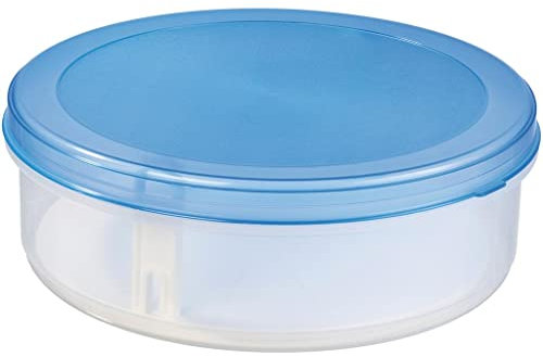 2 Stück - SUNWARE Gallery Line Tortenbox 8,3 Liter, mit Hebeeinsatz, Ø 35 cm - transparent/transp-blau