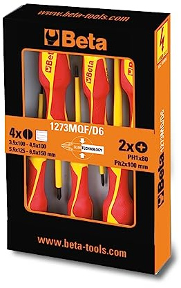 Beta 1273MQF/D6 - Slim-Schraubendrehersatz, 6-teilig