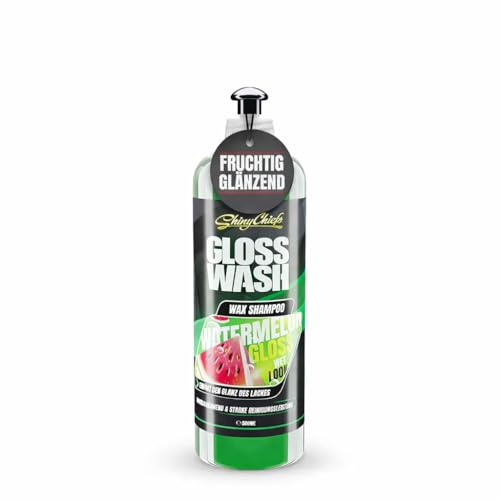 ShinyChiefs GLOSSWASH Watermelon - WASH & WAX - Mildes Autoshampoo - 500ml | mit Glanzverstärker für den Just-Waxed-Look nach der Autowäsche - Schonende Autoreinigung 2in1 mit sichtbarem Lackschutz