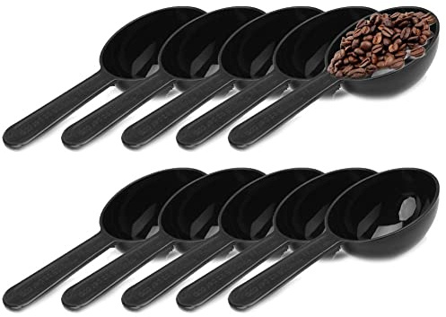 Bemvp Plastik Kaffeebohnenlöffel 10 Stück Praktische Mehlschaufel 7g Home Küchenlöffel Lieferungen Lebensmittel Teer Zucker Messlöffel Schwarz