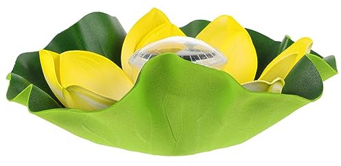 UKCOCO Solarbetriebenes Lotusblumen-schwimmlicht Aus Pc-material Leicht Realistische Seerosen-form Für Garten Teich Und Pool-deko Friedenssymbol Harmonische Außenbeleuchtung