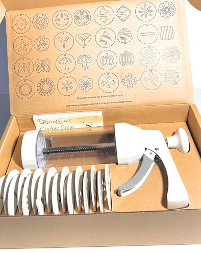 The Pampered Chef Cookie Press #1525# 17 Piece Set