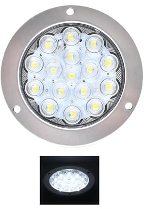 Luces Traseras 4 Pulgadas 16 LED Luces Traseras LED Rojas Redondas Lámpara Señal Giro Ámbar Luz Trasera Freno Parada Coche Para Jeep Para Camión Para Camioneta 4x4 12V 24V Coche Luz Trasera ( Color :