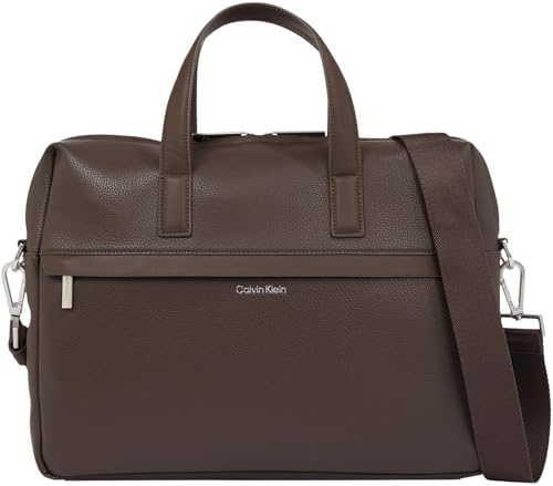 Calvin Klein Herren Laptoptasche Must Laptop Bag mit Reißverschluss, Braun (Java Brown Pebble), Einheitsgröße