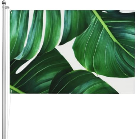 Bandiera con foglie di banano, 1,2 x 1,8 m, bandiere da giardino, bandiere da giardino per San Valentino, festa invernale, bandiere divertenti per cortile, bandiere decorative per esterni e interni,