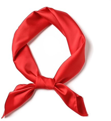 SHUBEIEUMI Seidentuch Damen, Seidenkopftuch, Einfarbiger Weicher Seidentuch, Halstuch Größe 70 cm x 70 cm, Damen Tuch Schal (Rot)