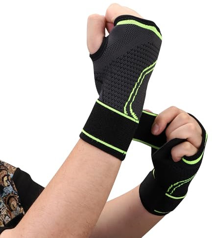 Faletony Handgelenk Bandage 2 Stück Handgelenkstütze Atmungsaktives Handgelenkband Handgelenkstütze Sportbandagen für Sport, Fitness, Sportschutz (L)