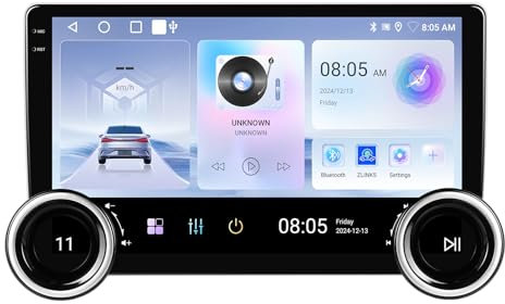 Hikity [2+64GB] Android 15 Autoradio Doppia manopola Wireless CarPlay Android Auto Mirror Link Radio 10 IPS Touchscreen Schermo Radio Bluetooth4.1 Type-C Navi GPS EQ WiFi FM RDS SWC DAB(Support)