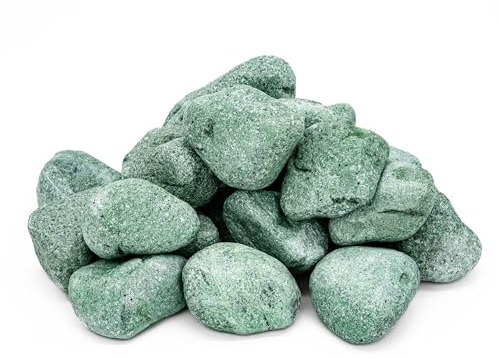 Sauflex Pierres de sauna en jadéite 15 kg – arrondies, 10 à 15 cm | Durabilité maximale, chaleur longue durée | Pour poêles de sauna électriques et à bois