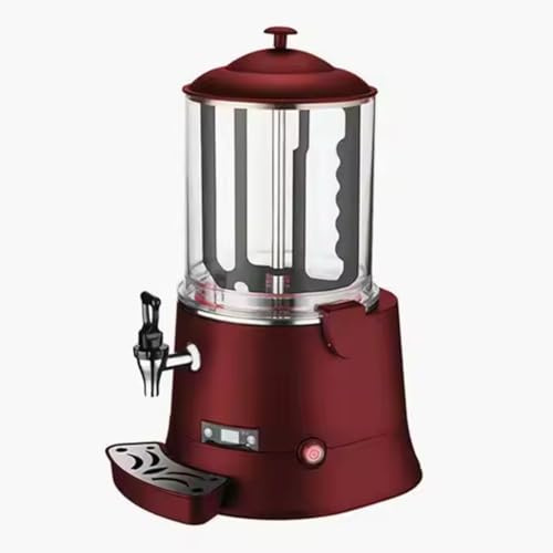 Machine à Chocolat Chaud Professionnelle 10L Rouge - 30 à 90°C - Distributeur Chocolat - 400W