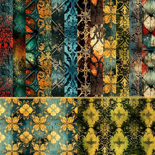 GIUSOBG 24 Piezas de Papel Decorativo Manualidades,15,2X15,2 Cm,Flores para áLbumes de Recortes Scrapbook Papier Paquete de Scrapbooking Papel Scrapbooking Otoño de Cartón para Manualidades, Tarjetas