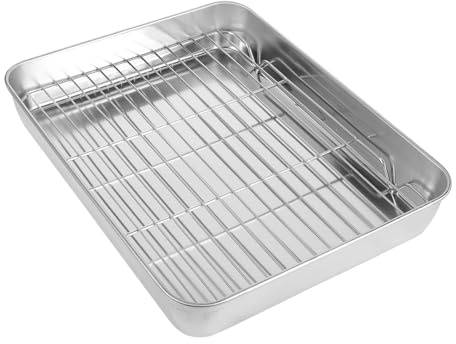 Japanese Style Stainless Steel Baking Tray for Kitchen Use | Silver Finish, Rust Resistant Surface, Dishwasher Safe, Suitable for Baking