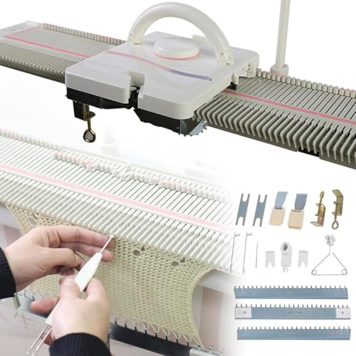 Macchina per maglieria automatica, calibro medio 6,5 mm, 150 punti, dispositivo per maglieria di sciarpe e cappelli con accessori, kit per maglieria a mano per bambini e adulti