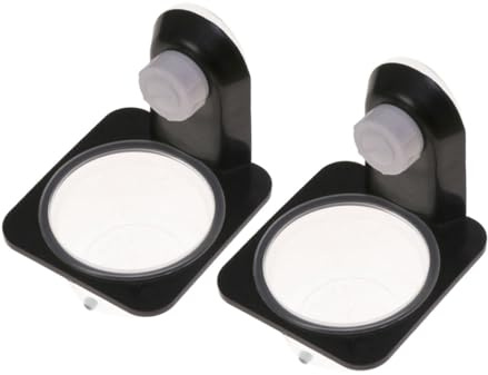 Mobestech 2 pièces Lot Bols pour Reptiles Noir avec Ventouses Plateau Stable pour Eau et Nourriture Adapté Aux Tortues Lézards et Terrariums Verre ou Acrylique