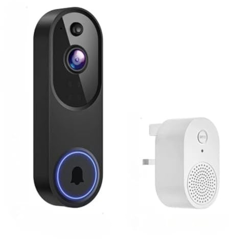 Neksong Mivrass Video Doorbell Camera Wireless with AI Human Detection, Two-Way Audio, Night Vision, Long Battery Life, Cloud Storage (Black-British Standard)