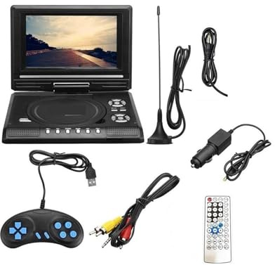Lettore DVD portatile, Schermo LCD da 7,8 pollici 16:9 widescreen ruotabile di 270° for TV casa, auto, lettore DVD, VCD MP3 portatile con funzione gioco alta risoluzione