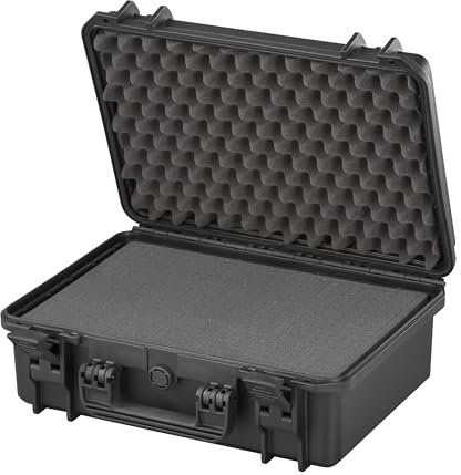 Max MAX430S.079 Waterproof Photography Hard Plastic Flight Case, Tool Box, Black