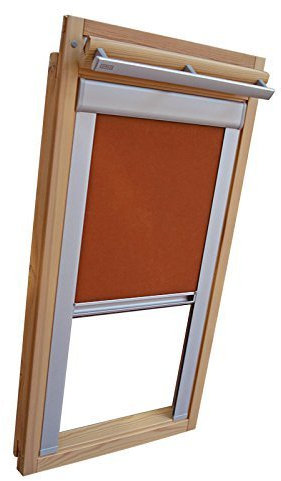 Hochwertiges Verdunkelungsrollo Rollo mit Seitenschienen für Velux DKL/DKU-EP GGU,GPU,GHU,GTU M08 terracotta // Verdunkelungsrollo/Verdunkelungs-Rollo/Fensterrollo