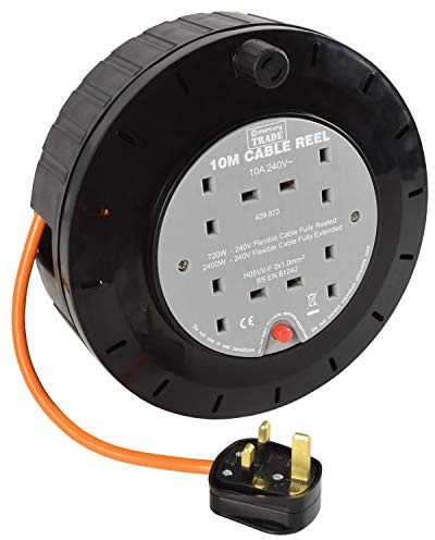 Mercury Trade | 4 Way Mains Socket Extension Reel with Thermal Cut Out | 10m