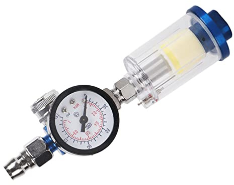 Jectse 1 / 4in Air Filter, Compressed Air Regulator Filter, Spray Paint Gun Tool, for Use with Air Guns and Pistols, 0-150PSI / 10Bar