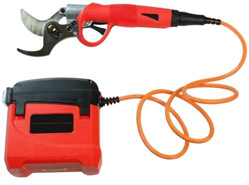 YATEK 45mm elektrische Astschere, kann lebende Äste bis 45mm schneiden, inkl. Akku und Aktentasche mit diversem Zubehör, einfach und bequem zu bedienen.