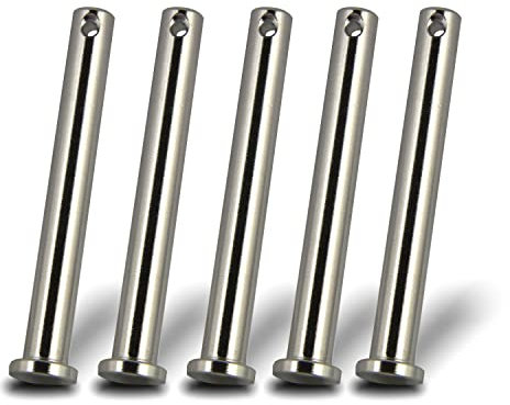 PROTECH 5 Stück Steckbolzen 6x54mm Edelstahl V4A rostfreier A4 Bolzen Splintbolzen Stecksplint Sicherungsbolzen Bolzen mit Kopf und Splintloch