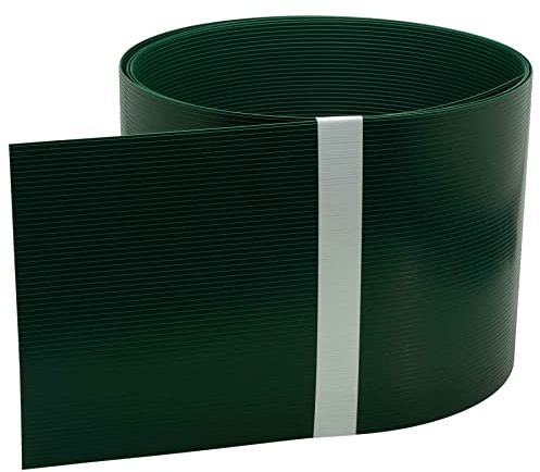 INTRA-TEC Zaun-Sichtschutzstreifen Moosgrün - 10 Stück aus Hart-PVC 252x19 cm, RAL 6005 für Doppelstabmattenzäune, Windschutz