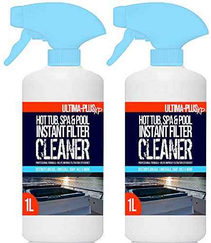 ULTIMA-PLUS XP Hot Tub, Spa & Pool Instant Filter Cleaner - Removes Grease, Limescale, Soap, Oils & More - Suitable for all Hot Tubs, Pools & Spas (2 Litres)