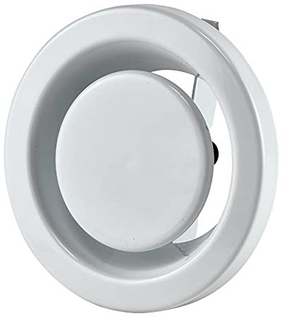 Steinberg14 Air Exhaust Valve - Extractor Fan Vent Cover - Round Adjustable Air Vent - Bathroom Diffuser - Wall Vent Cover - Ceiling Vent Grille (White, 100mm / 4)