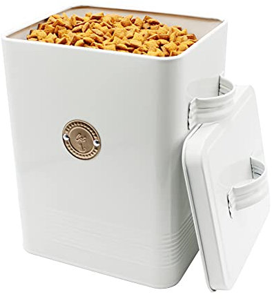 Gardening Naturally Cat Food Biscuit Tin - Food Storage Tin for Cat Food Grey