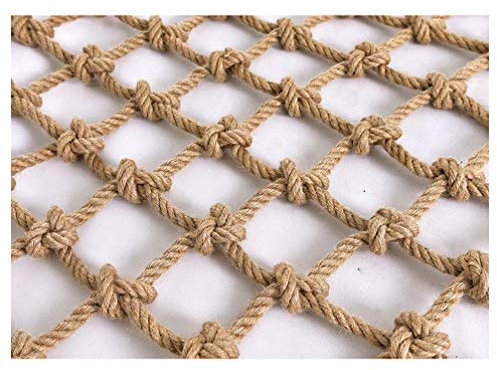 bandezid Climbing Netting,Hemp Net,Child Safety Net,Child Climbing Anti-fall NetFence Nets,Ceiling Decorative Nets Climbing Frame Net Rope Ladder Protection Net-Hemp rope 4x10m(13x33ft)