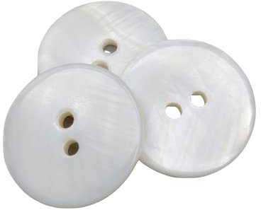 50 Knöpfe, Perlmutt aus natürlicher Muschel, Nähzubehör, Hergestellt und versendet aus Spanien (20 mm)