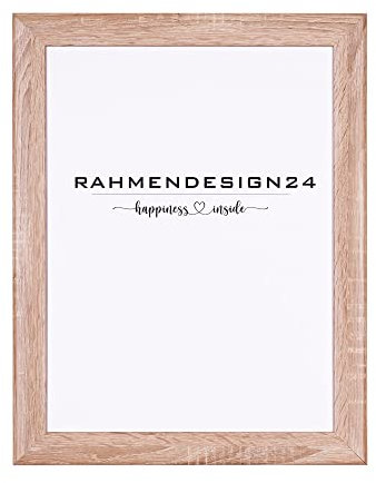 Rahmendesign24 Bilderrahmen Fiona 48x68 Sonoma Eiche Fotorahmen, Wechselrahmen, Posterrahmen, Puzzlerahmen