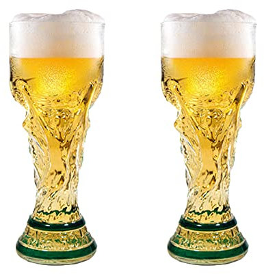 Tanant Copa de cerveza 2022, 2 tazas de fútbol creativas de 460 ml, divertidas copas de cerveza, vasos de cerveza, regalos para hombres, padre, marido, novio