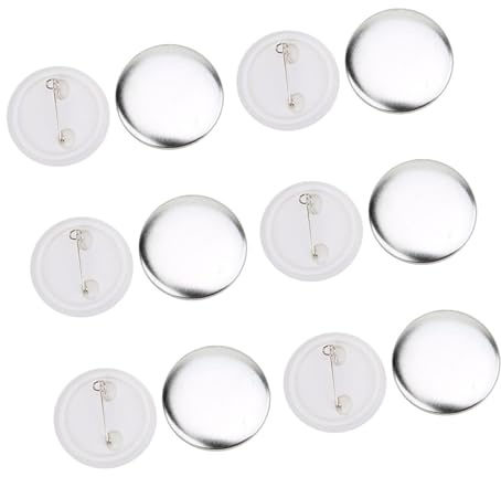 Akozon 100 personalisierbare Abzeichen, 100 Sets 37 mm Anstecker Pin Button Parts Making Spille Stiefeletten DIY Crafts Knopfmaterial rund Basteln für Zubehör