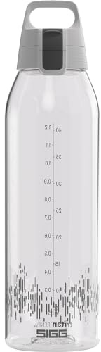 Sigg - Gourde Transparente Tritan - Total Clear ONE My Planet - Adaptée Boissons Gazeuses - Lavage Au Lave-Vaisselle - Étanche - Avec Filtre - Sans BPA - Sport, Camping, Rando, Yoga - Gris - 1,5L
