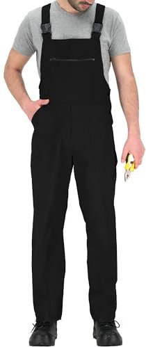 BWOLF Slater Salopette de Travail pour Homme | Toutes Les Saisons | Salopette de Travail Homme/Femme, Noir, S